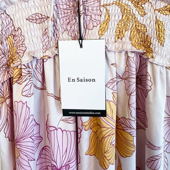 Anthropologie En Saison NWT Jejune Smocked Floral Midi Dress - Picture 7 of 9